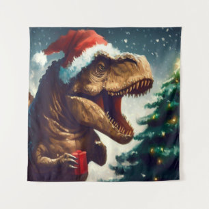 Christmas T-Rex 1 Tapestry