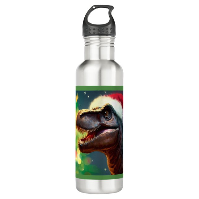 Christmas T-Rex 2 710 Ml Water Bottle (Front)