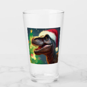 Christmas T-Rex 2 Glass