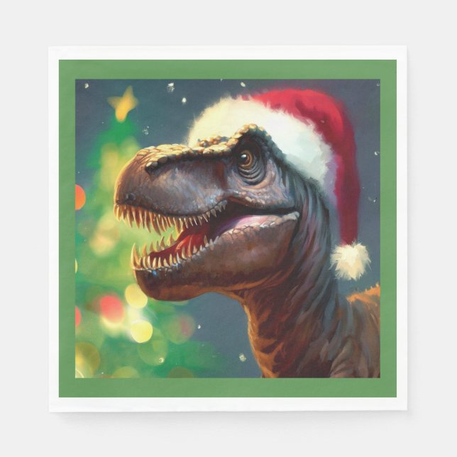 Christmas T-Rex 2 Napkin (Front)