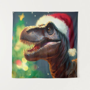 Christmas T-Rex 2 Tapestry