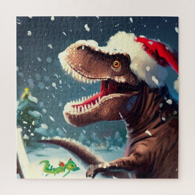 Christmas T-Rex (3) Jigsaw Puzzle (Vertical)