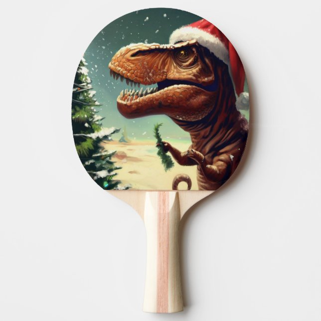 Christmas T-Rex (4) Ping Pong Paddle (Front)
