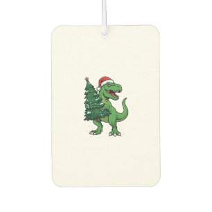 Christmas T-Rex Carrying Christmas Tree Car Air Freshener