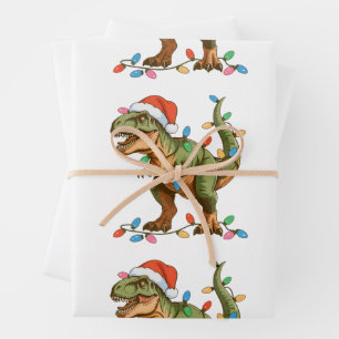 Christmas T Rex Dinosaur Xmas Dino Tyrannosaurus Wrapping Paper Sheet