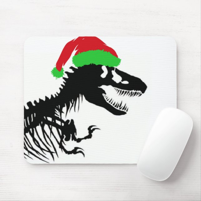 Christmas T-Rex Mouse Pad (With Mouse)