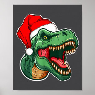Christmas T-rex Poster