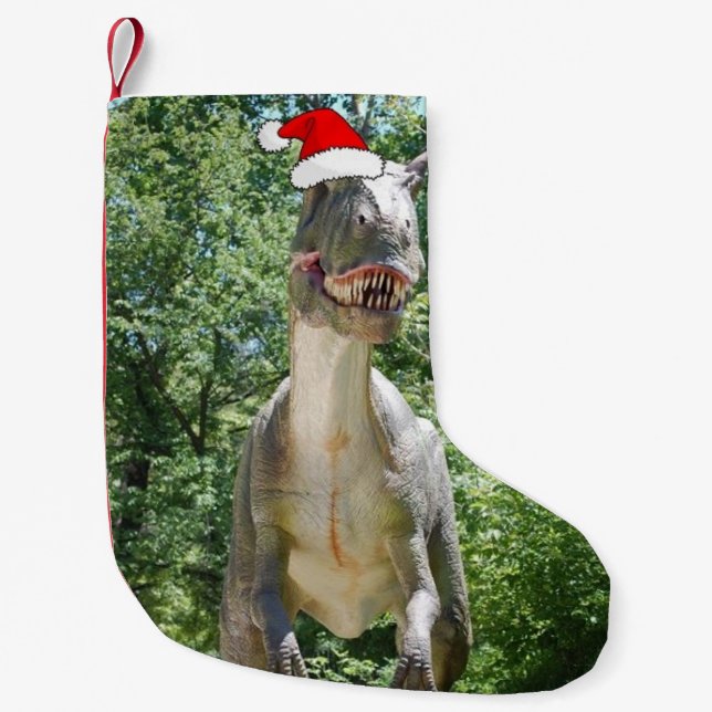 Christmas T-Rex Small Christmas Stocking (Front)