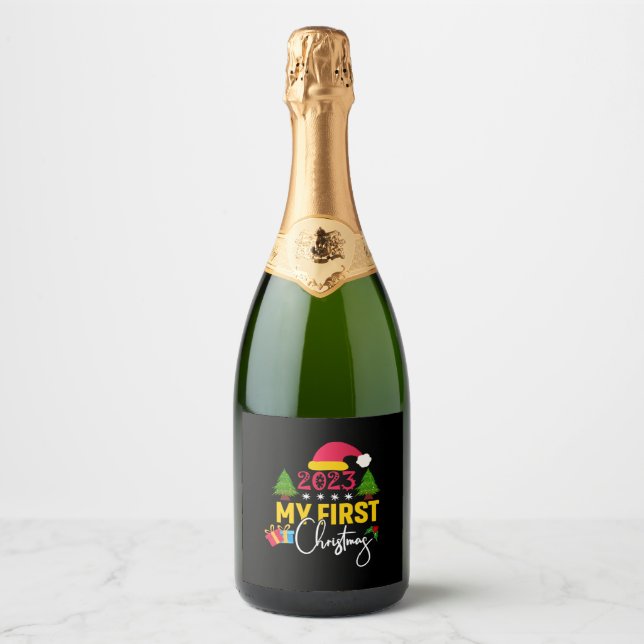 Christmas T-shirt 0   Sparkling Wine Label (Front)
