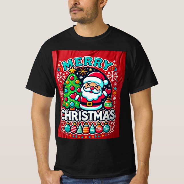 christmas t-shirt design green tree with sinta  (Front)