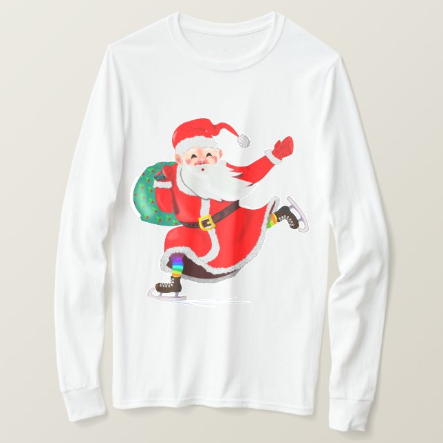 Christmas T-Shirt Santa with Gift (Design Front)