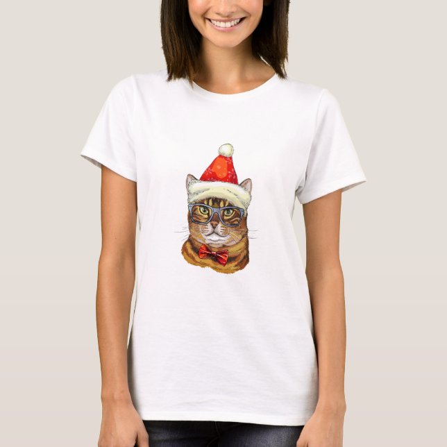 Christmas Tabby Cat T-Shirt (Front)