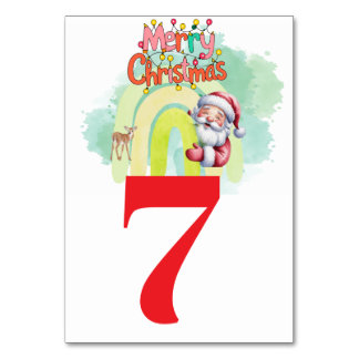 Christmas table number