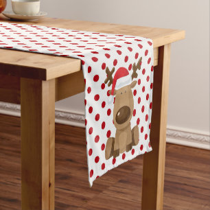 Christmas Table Runner Reindeer Polka Dot Polkadot