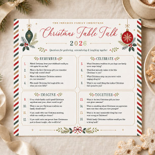 Christmas Table Talk Family Conversation Game Poster