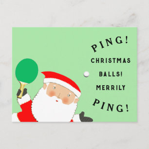 Christmas Table Tennis Postcard