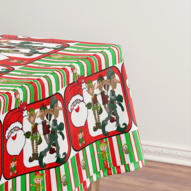 Christmas Tablecloth, Elf Tablecloth (In Situ)
