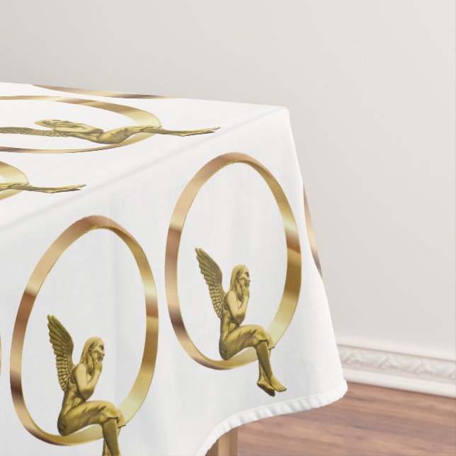 Christmas Tablecloth, Merry Christmas, Angel Tablecloth (In Situ)