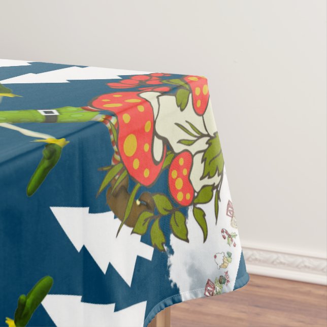 Christmas Tablecloth, Merry Christmas Elf Tablecloth (In Situ)