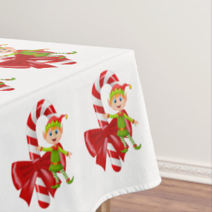 Christmas Tablecloth, Merry Christmas, Elf Tablecloth
