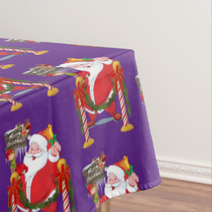 Christmas Tablecloth, Merry Christmas, Santa Tablecloth
