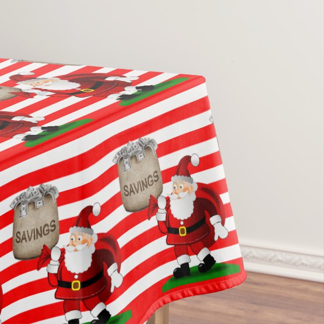 Christmas Tablecloth, Merry Christmas, Santa Tablecloth (In Situ)
