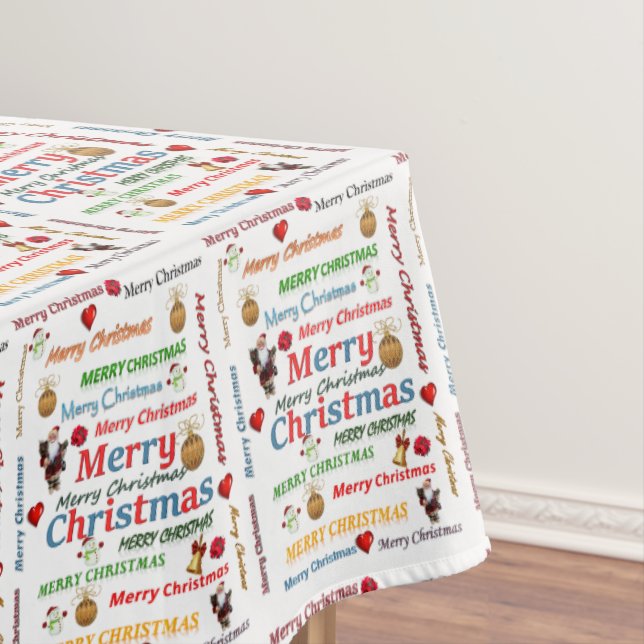 Christmas Tablecloth, Merry Christmas Tablecloth (In Situ)