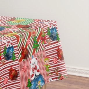 Christmas Tablecloth, Merry Christmas, Teddy Bear Tablecloth
