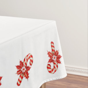 Christmas Tablecloth, Red & White Candycane Tablecloth