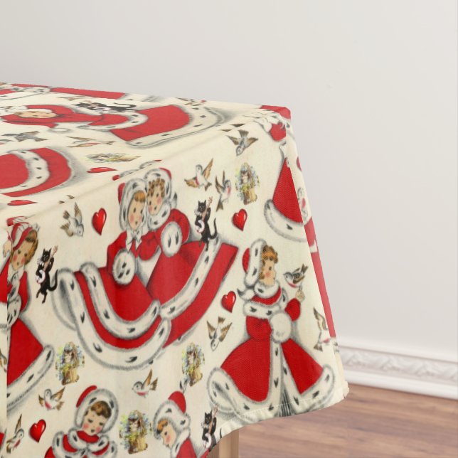 Christmas Tablecloth, Vintage Tablecloth (In Situ)