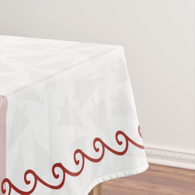Christmas Tablecloth White & Red 52 x 72 (In Situ)