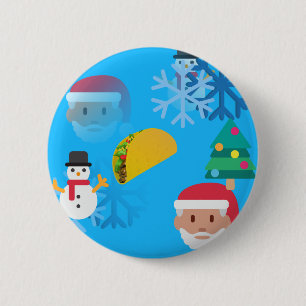 christmas taco emoji 6 cm round badge