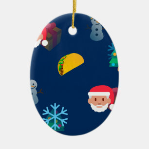 christmas taco emoji ceramic tree decoration