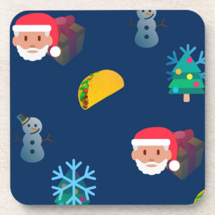 christmas taco emoji coaster