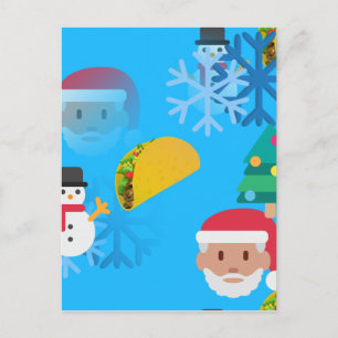 christmas taco emoji holiday postcard