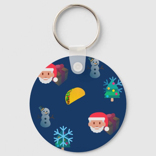 christmas taco emoji key ring (Front)