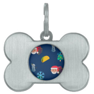 christmas taco emoji pet tag