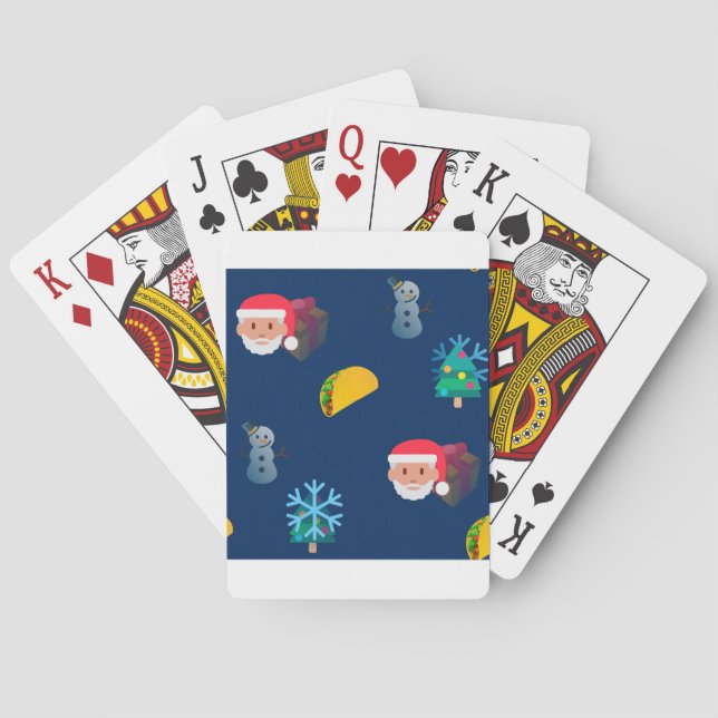 christmas taco emoji playing cards (Back)