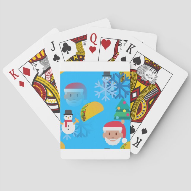 christmas taco emoji playing cards (Back)