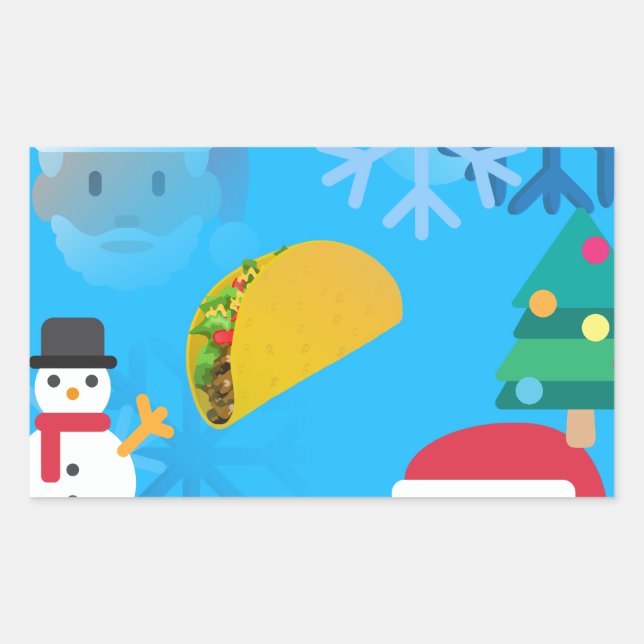 christmas taco emoji rectangular sticker (Front)