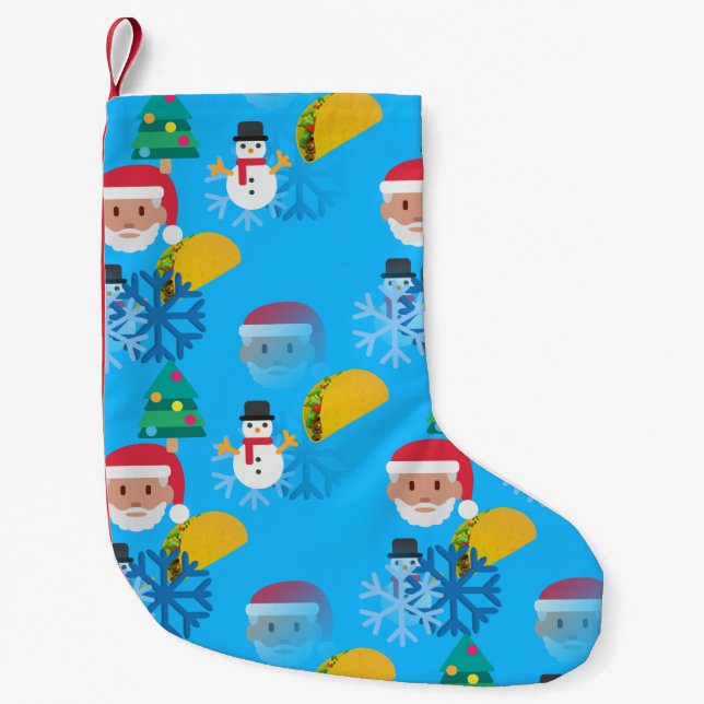 christmas taco emoji small christmas stocking (Front)