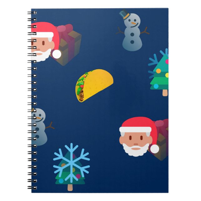 christmas taco emoji spiral notebook (Front)