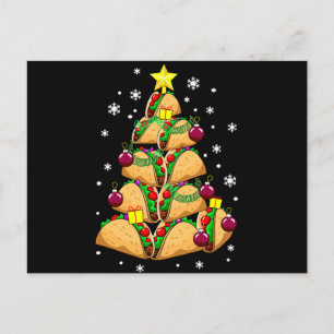 Christmas Taco Tree Ornaments Snow Holiday Xmas Postcard