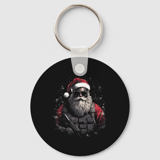 Christmas Tactical Santa Xmas Gift Idea  Key Ring (Front)