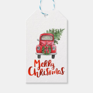 Christmas Tag, Red Truck, Farmhouse, Gift Tag, Tags