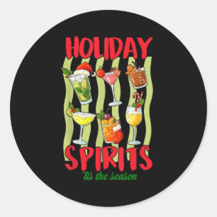 Christmas Tail Drinking Holiday Srits Tis The Seas Classic Round Sticker