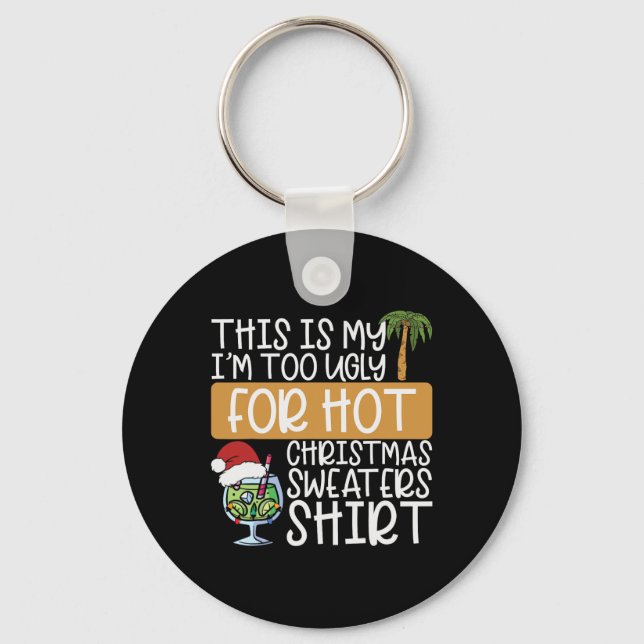 Christmas Tail Ugly Sweater Tropical Christmas Sum Key Ring (Front)