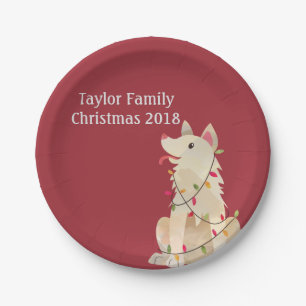 Christmas Tangles Customisable Paper Plate