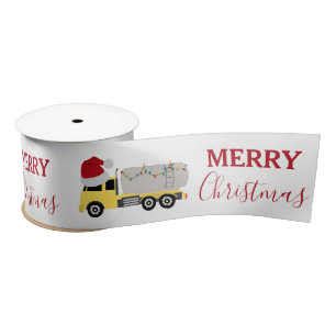 Christmas Tanker Truck Transportation Trucks Satin Ribbon