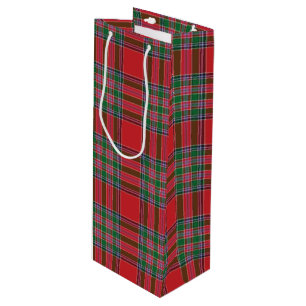 Christmas Tartan Clan MacBean Plaid Check Wine Gift Bag
